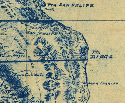 1918 Map Agua Charley Baja
