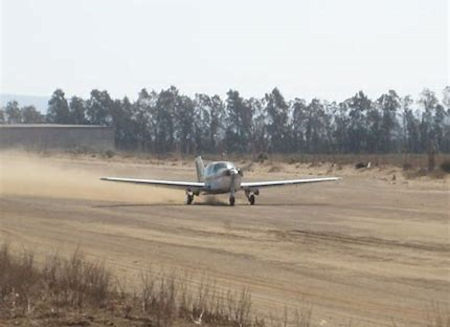 Plane on Dirt Runway in Baja